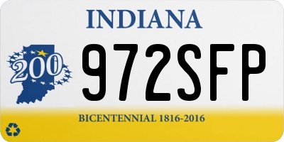 IN license plate 972SFP
