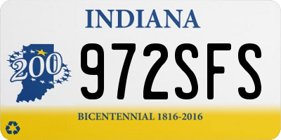 IN license plate 972SFS