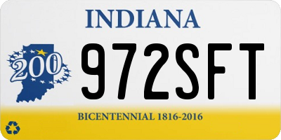 IN license plate 972SFT