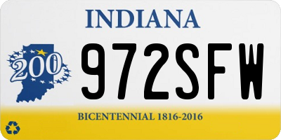 IN license plate 972SFW