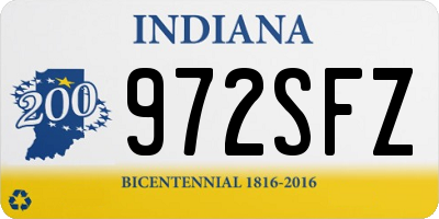 IN license plate 972SFZ