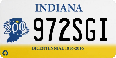 IN license plate 972SGI