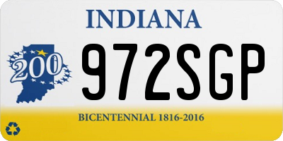 IN license plate 972SGP