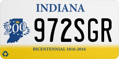IN license plate 972SGR