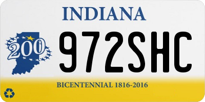 IN license plate 972SHC