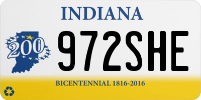 IN license plate 972SHE