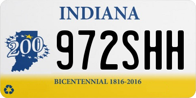 IN license plate 972SHH