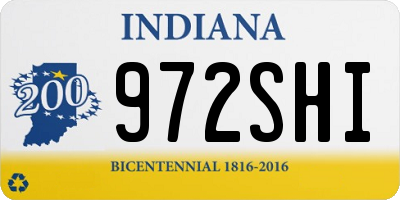 IN license plate 972SHI