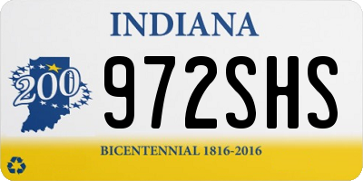 IN license plate 972SHS