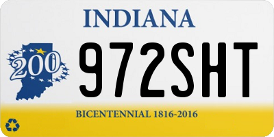 IN license plate 972SHT