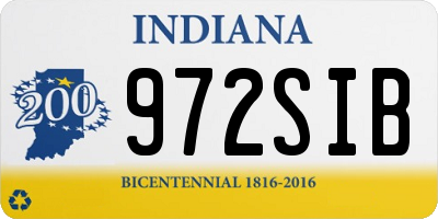 IN license plate 972SIB