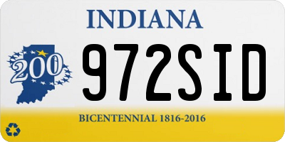 IN license plate 972SID