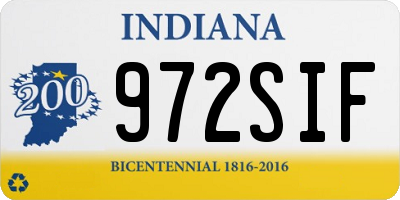 IN license plate 972SIF