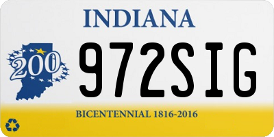 IN license plate 972SIG