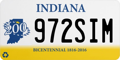 IN license plate 972SIM
