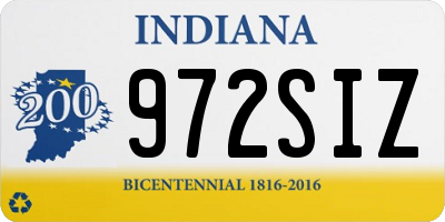 IN license plate 972SIZ