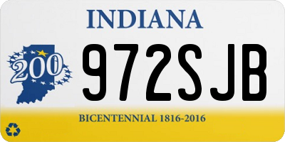IN license plate 972SJB