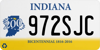 IN license plate 972SJC