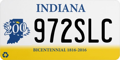 IN license plate 972SLC
