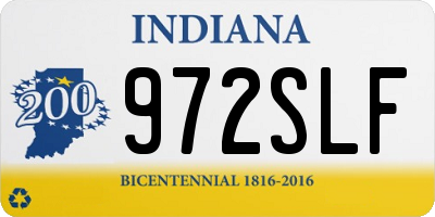 IN license plate 972SLF