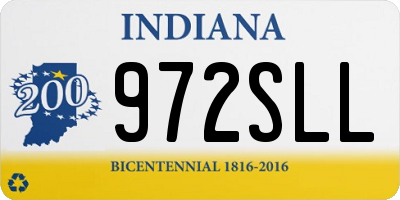 IN license plate 972SLL