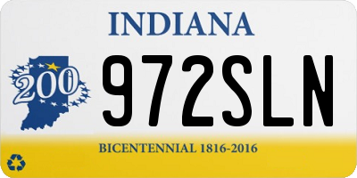 IN license plate 972SLN