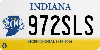 IN license plate 972SLS