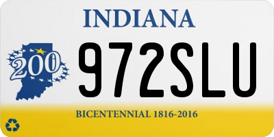 IN license plate 972SLU
