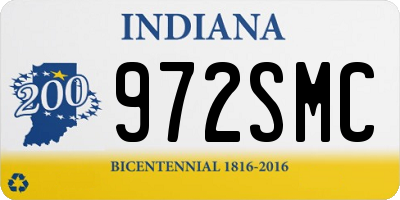 IN license plate 972SMC