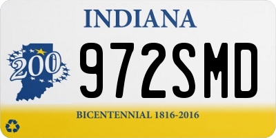 IN license plate 972SMD
