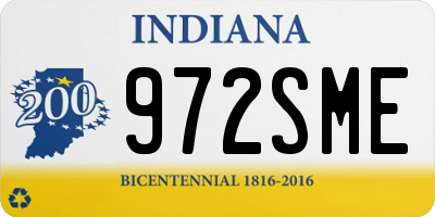 IN license plate 972SME