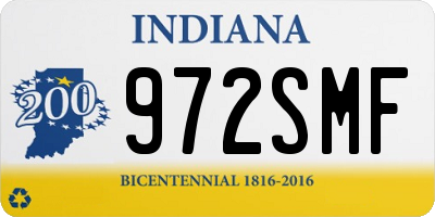IN license plate 972SMF