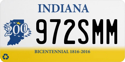 IN license plate 972SMM