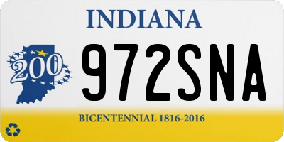 IN license plate 972SNA
