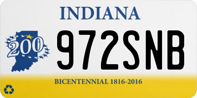 IN license plate 972SNB