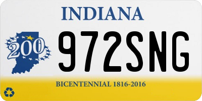 IN license plate 972SNG