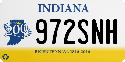 IN license plate 972SNH