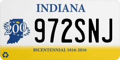 IN license plate 972SNJ