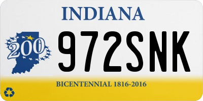 IN license plate 972SNK