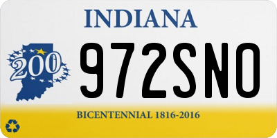 IN license plate 972SNO