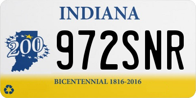 IN license plate 972SNR