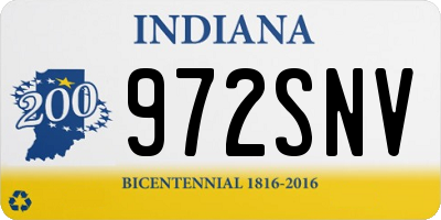 IN license plate 972SNV
