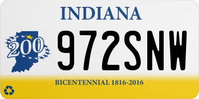 IN license plate 972SNW