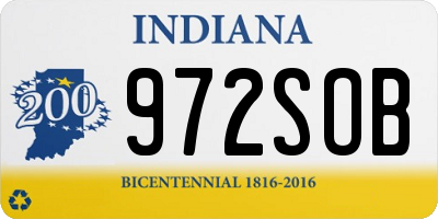 IN license plate 972SOB