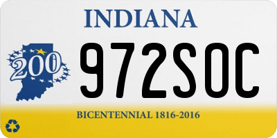 IN license plate 972SOC