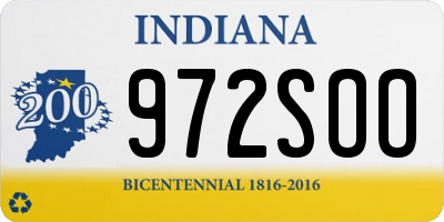 IN license plate 972SOO
