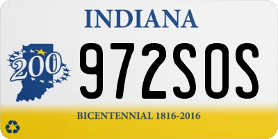 IN license plate 972SOS