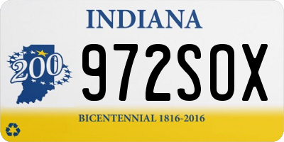 IN license plate 972SOX
