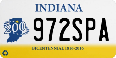 IN license plate 972SPA