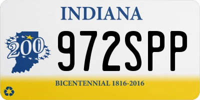 IN license plate 972SPP